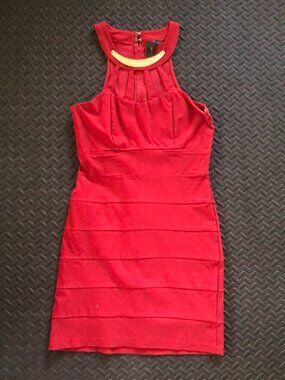 MAROON TRIXXI BODYCON SHORT MINI DRESS SWEETHEART NECKLINE SIZE M